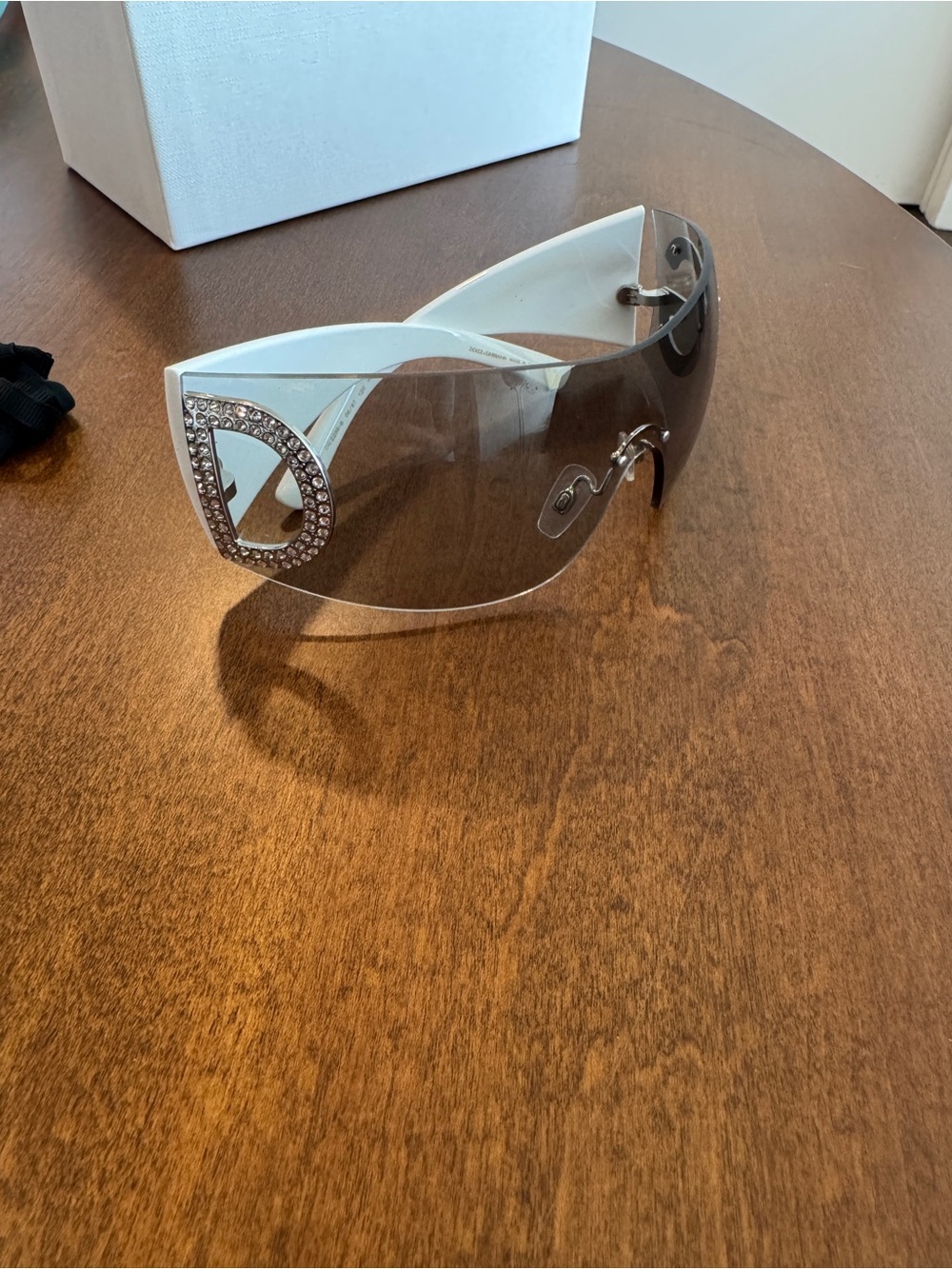D&G Re edition y2k rhinestone shield sunglasses